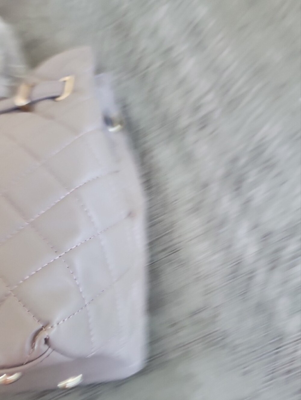 Badgley Mischka Quilted Taupe Satchel with Gold Hardware - Picture 10 of 11